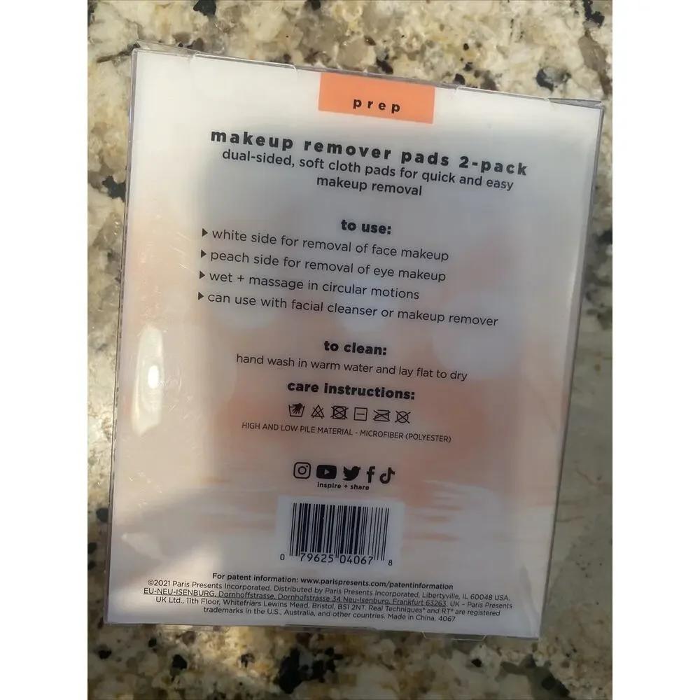Real Techniques NEW Makeup Remover Pads, Wipes & Eye Makeup Remover Set 2‎ Ct